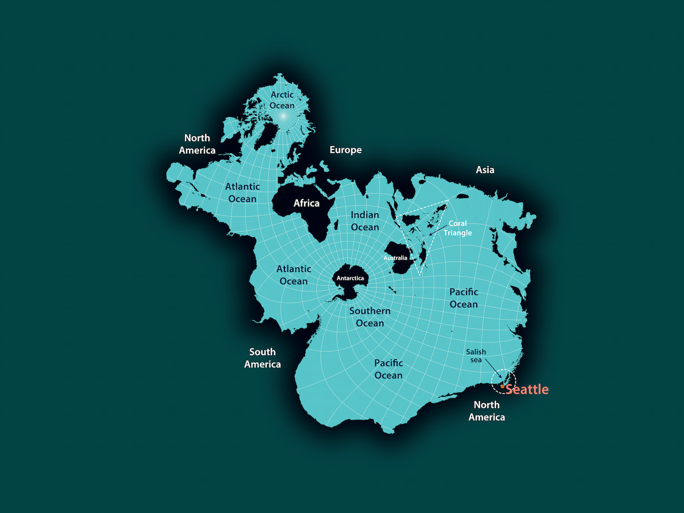 Spilhaus Projection — One Ocean